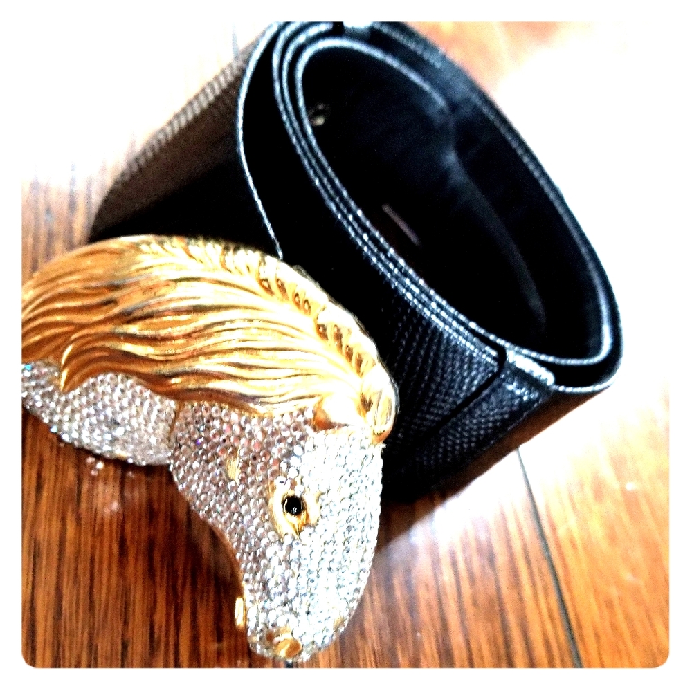 Judith Leiber Crystal Equine Belt